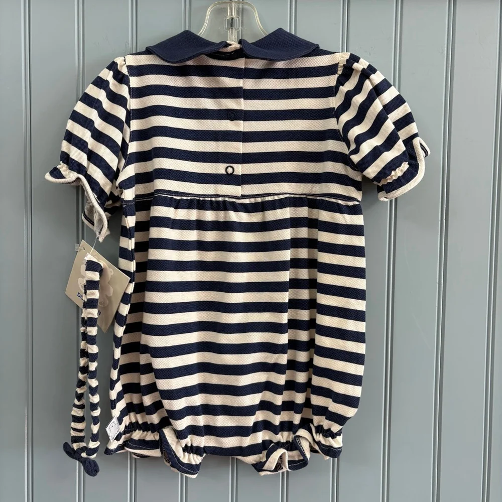 Baby Doe-Spun Striped Sailor Bodysuit 24 Months Blue White